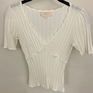 Sezane white chlo top